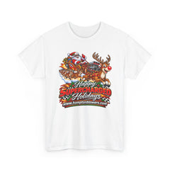 Happy Supercharged Holidays Christmas Reindeer Graphic Tee