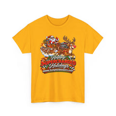 Happy Supercharged Holidays Christmas Reindeer Graphic Tee