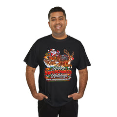 Happy Supercharged Holidays Christmas Reindeer Graphic Tee