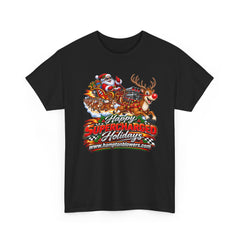 Happy Supercharged Holidays Christmas Reindeer Graphic Tee