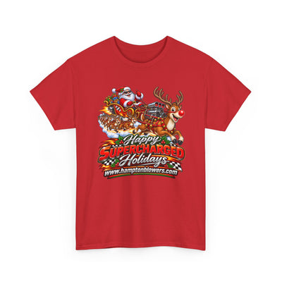 Happy Supercharged Holidays Christmas Reindeer Graphic Tee