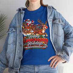 Happy Supercharged Holidays Christmas Reindeer Graphic Tee