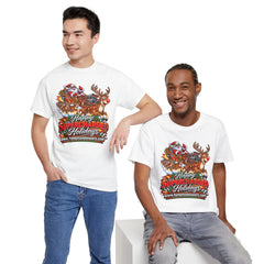 Happy Supercharged Holidays Christmas Reindeer Graphic Tee